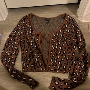 Tie Leopard print cardigan!!
